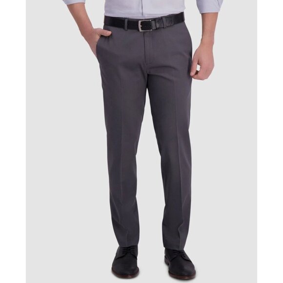NEW Haggar Men's 38X34 Premium Flex Dress Pants Dark Gray Polyester/Viscose - Picture 1 of 7